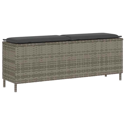  Garden Bench with Cushion Grey 110x30x40.5 cm Poly Rattan