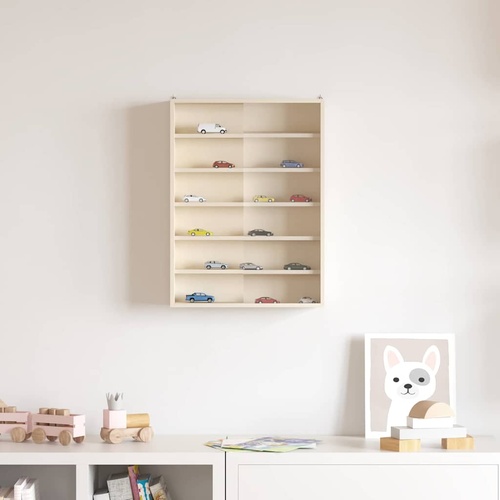  Wall Display Case with Shelf Beige 40 x 8,5 x 54 cm Plywood