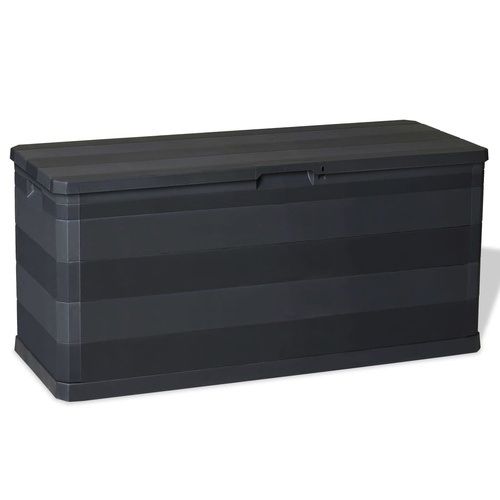  Garden Storage Box Black 117x45x56 cm