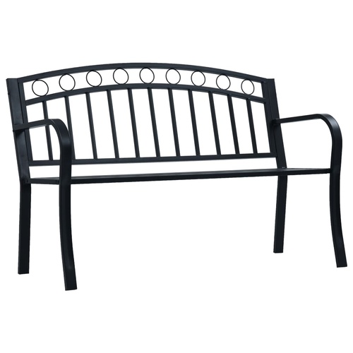  Garden Bench 125 cm Black Steel