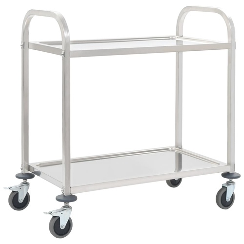  2-Tier Kitchen Trolley 96.5x55x90 cm Stainless Steel