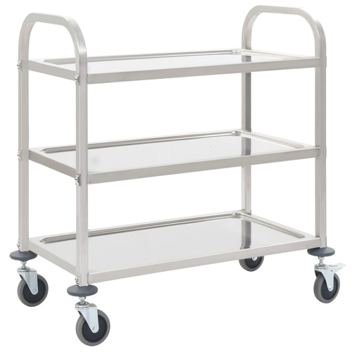  3-Tier Kitchen Trolley 95x45x83.5 cm Stainless Steel