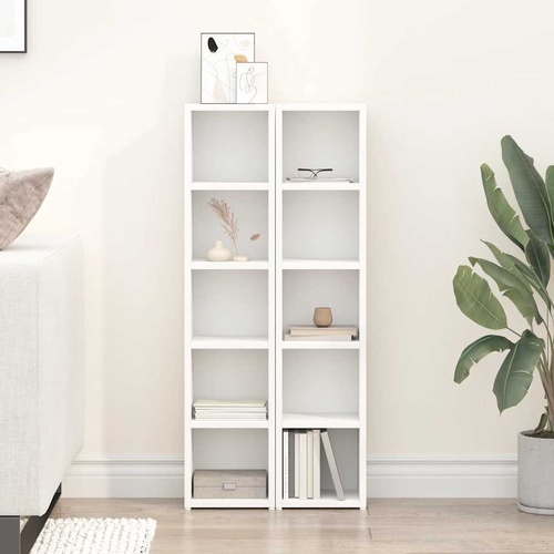  CD Cabinets 2 pcs White 21x16x93.5 cm Engineered Wood