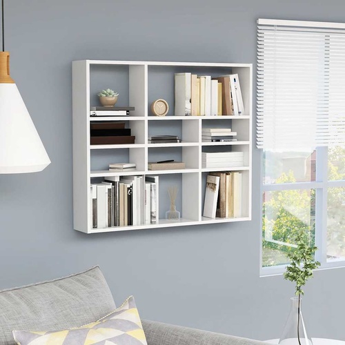  Wall Shelf White 90x16x78 cm Engineered Wood