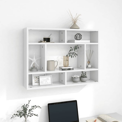  Wall Shelf White 75x16x55 cm Engineered Wood