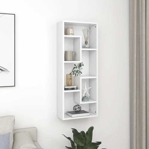  Wall Shelf White 36x16x90 cm Engineered Wood