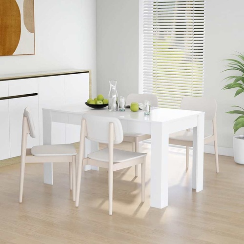  Dining Table White 140x74.5x76 cm Engineered Wood