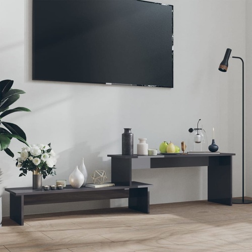  TV Cabinet High Gloss Grey 180x30x43 cm Engineered Wood