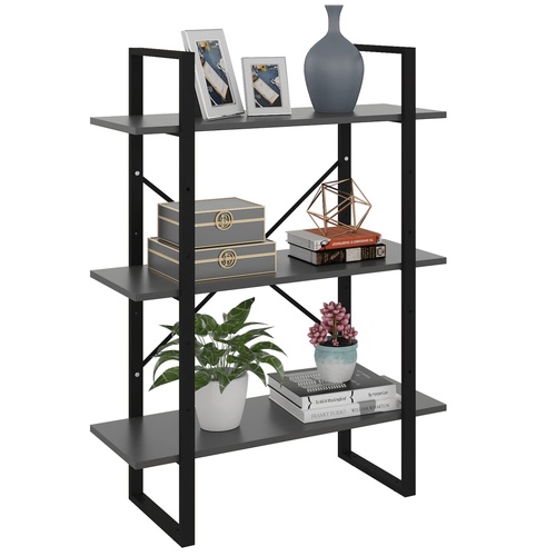  Book Cabinet Grey 80x30x105 cm Engineered Wood