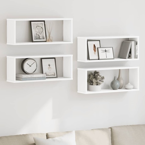  Wall Cube Shelves 4 pcs White 60x15x23 cm Engineered Wood