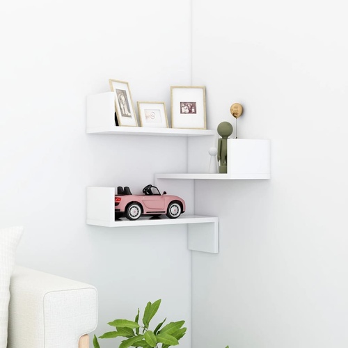  Wall Corner Shelf White 40x40x50 cm Engineered Wood
