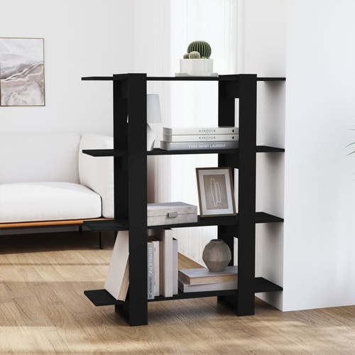  Book Cabinet/Room Divider Black 100x30x123.5 cm