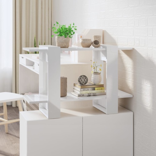  Book Cabinet/Room Divider High Gloss White 80x30x51 cm