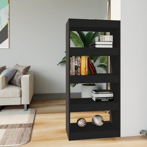  Book Cabinet/Room Divider Black 60x30x135 cm Engineered Wood