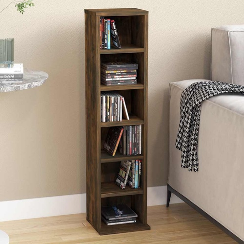  CD Cabinet Smoked Oak 21x20x88 cm Engineered Wood