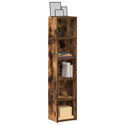  CD Cabinets 2 pcs Smoked Oak 21x16x93.5 cm Engineered Wood