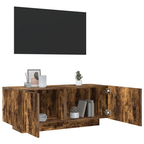  TV Cabinet Smoked Oak 100x35x40 cm Engineered Wood