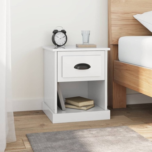  Bedside Cabinets 2 pcs High Gloss White 39x39x47.5 cm Engineered Wood