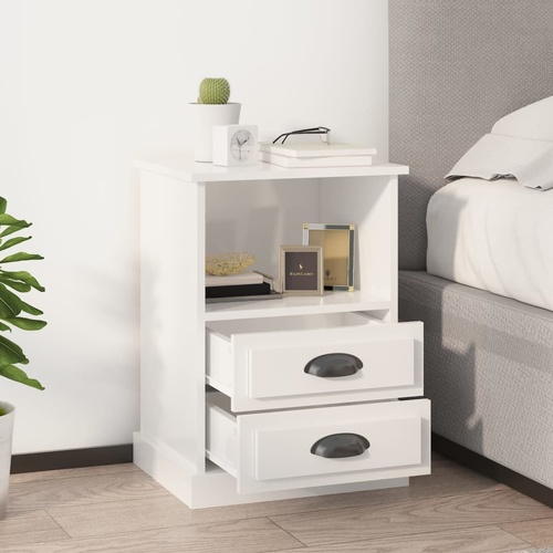  Bedside Cabinets 2 pcs High Gloss White 43x36x60 cm