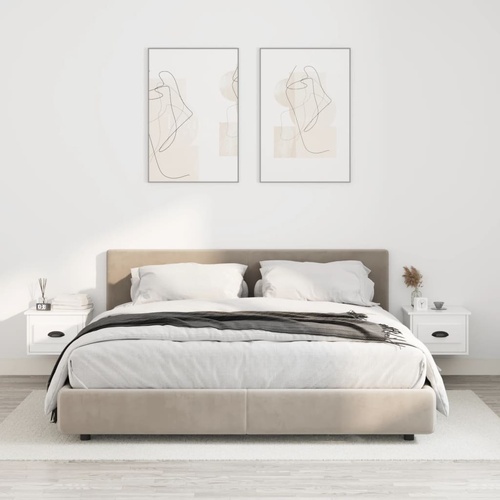  Wall-mounted Bedside Cabinets 2 pcs White 41.5x36x28cm