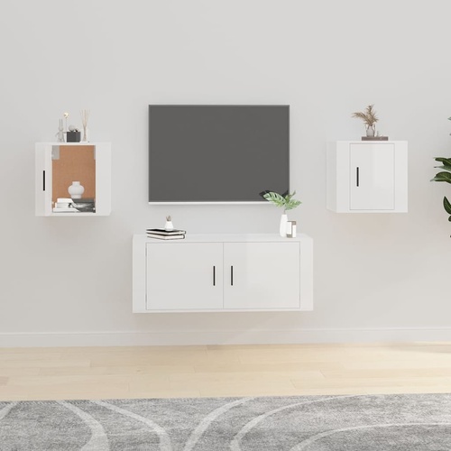  Wall Mounted TV Cabinets 2 pcs High Gloss White 40x34.5x40 cm