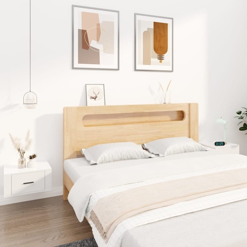  Wall-mounted Bedside Cabinets 2 pcs High Gloss White 50x36x25cm
