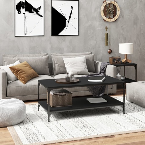  Coffee Table Black 80x50x40 cm Engineered Wood