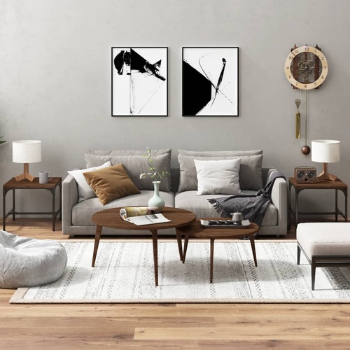  Side Tables 2 pcs Brown Oak 40x40x35 cm Engineered Wood