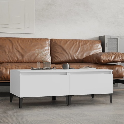  Side Tables 2 pcs White 50x46x35 cm Engineered Wood