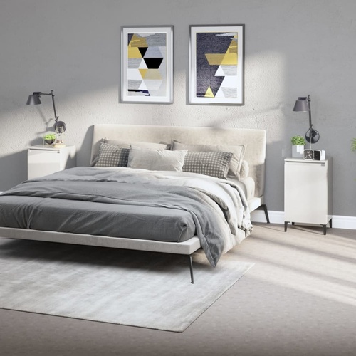  Bedside Cabinets 2 pcs High Gloss White 40x35x70cm Engineered Wood