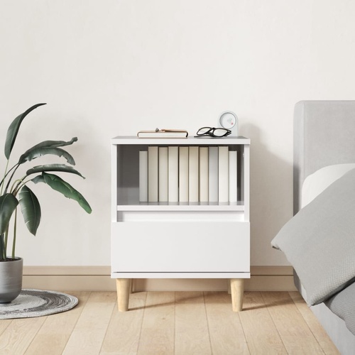 Bedside Cabinet High Gloss White 40x35x50 cm