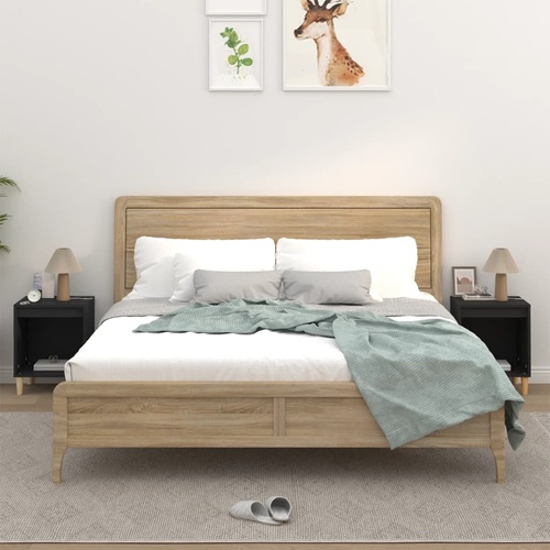  Bedside Cabinets 2 pcs Black 40x35x50 cm