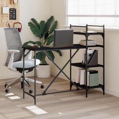  Computer Desk with Shelves Black 120x47x109 cm