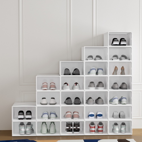 Shoe Box Rack DIY Set of 24 Stackable White Abel
