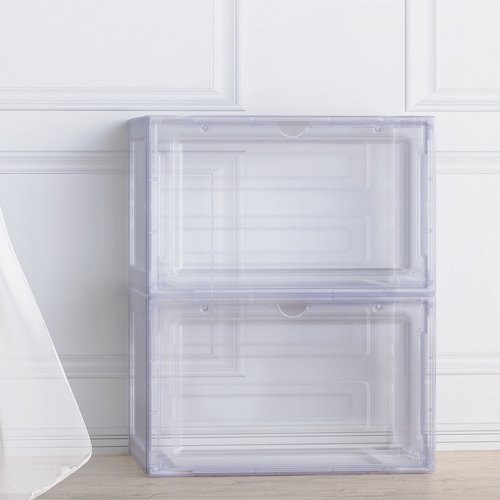  Shoe Box Rack DIY Set of 2 Stackable Magnetic Door