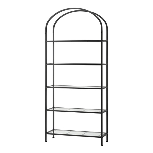 5 Tiers Bookshelf Industrial Etagere Bookcase Display Shelf Black