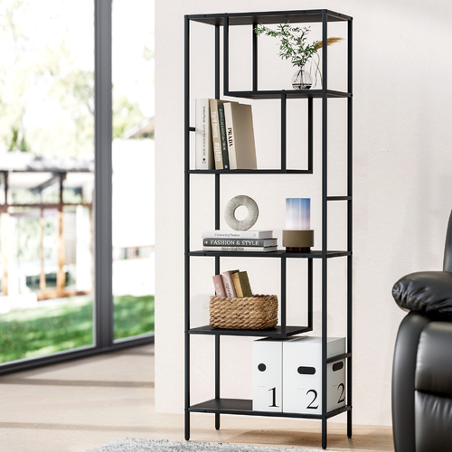  Bookshelf 5 Tiers RHYS Black