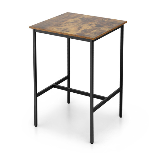 Bar Table Counter Kitchen Dining Desk Pub 60x92cm Vintage Metal Walnut