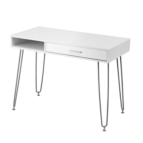  Computer Desk Drawer Cabinet Home Office Desks Workstation 100cm White