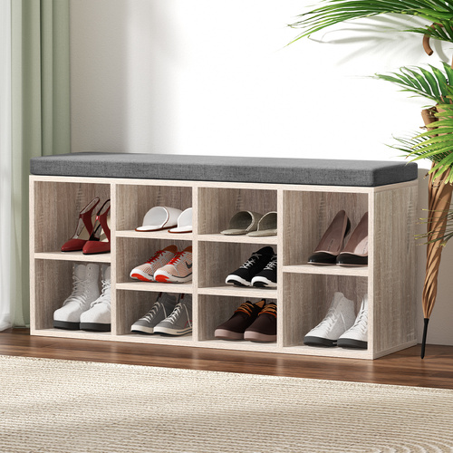  Shoe Rack Cabinet Shoe Bench Fabric Seat Pine BOA