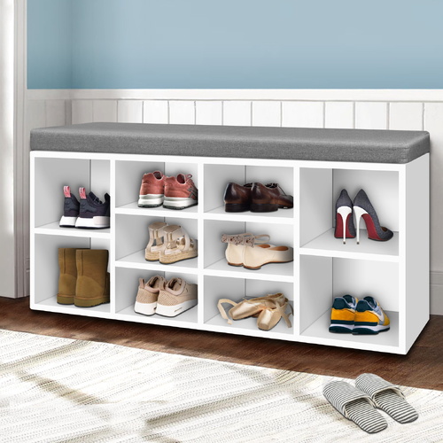 BENCH SHOE RACK SHELF RAIL SLATTED BEDROOM SHOES ORAGNISER STAND