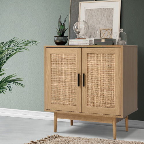  Rattan Buffet Sideboard 2 Doors - BRIONY Oak