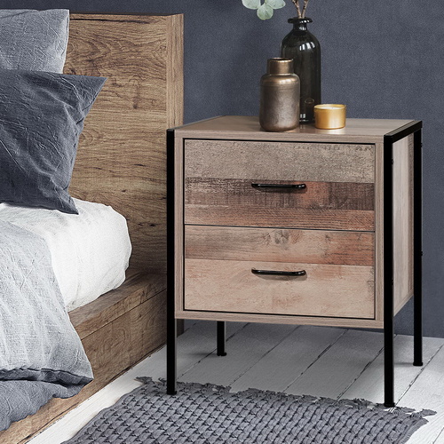  Bedside Table 2 Drawers - BARNLY