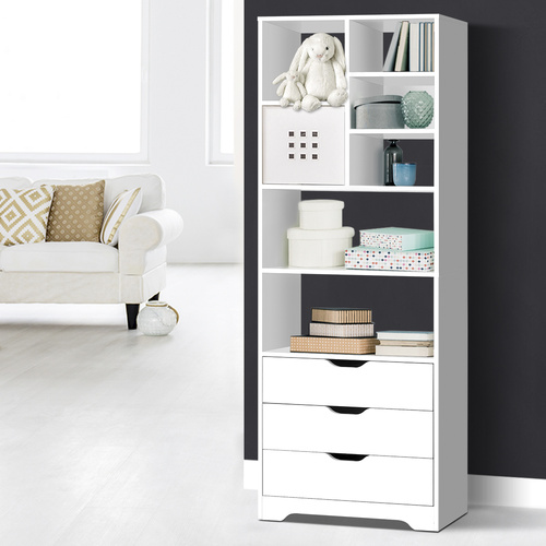  Bookshelf with Drawers - NANA White
