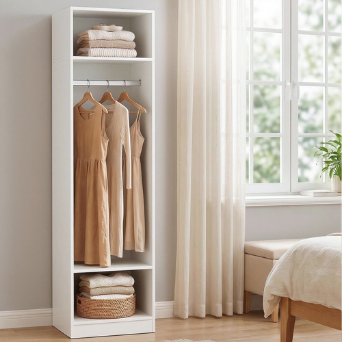 Wardrobe Clothes Closet Storage Organizer Shelf White