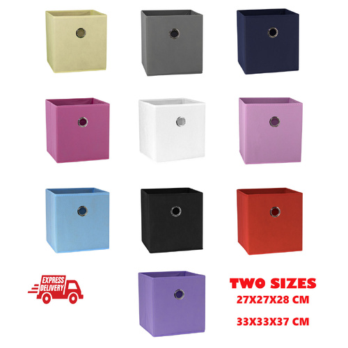 SORTI 33x37x33 CM MultiColour Pack 6X Pack Foldable Folding Storage Cube Storage Box Bookcase Fabric Cube Toy Organiser