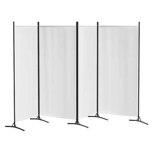  4 Panel Room Divider Screen 345x180cm Fabric White