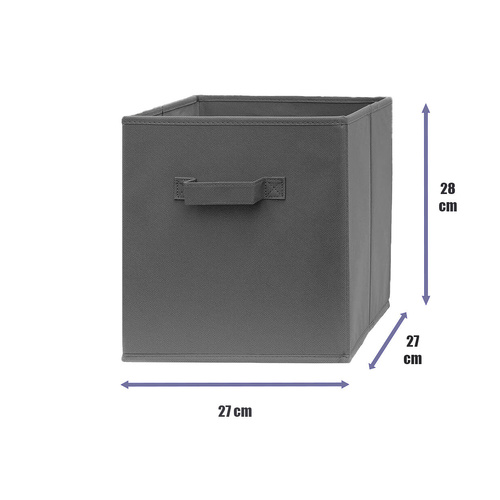 SORTI 27x28x27 CM Grey Foldable Folding Storage Cube Storage Box Bookcase Fabric Cube Toy Organiser