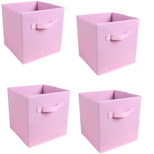 SORTI 27x28x27 CM Pink Pack Foldable Folding Storage Cube Storage Box Bookcase Fabric Cube Toy Organiser