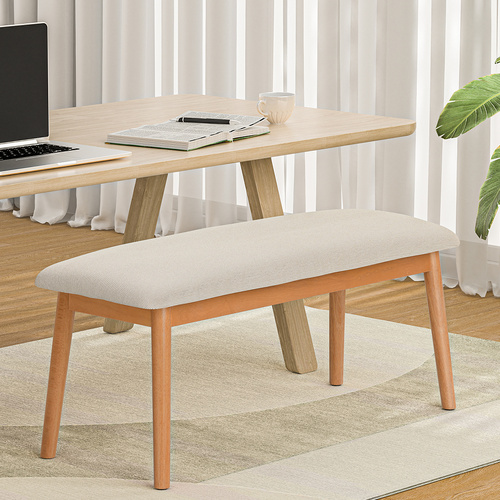  Dining Bench Upholstery Seat Wooden Chair 106cm